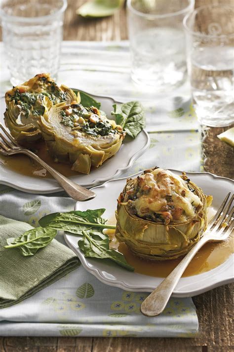 Alcachofas rellenas gratinadas con queso
