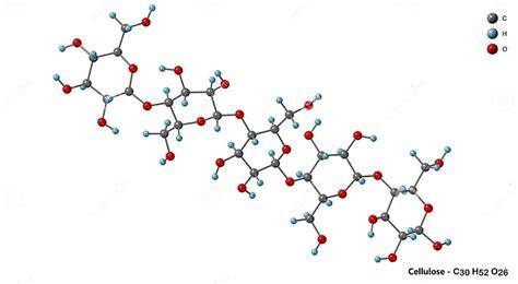Esquema de la estructura molecular de la celulosa