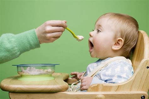 Bebé comiendo su primera papilla