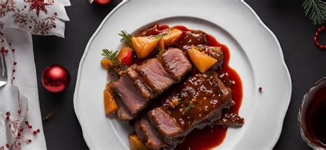 Ternera asada con boniatos y salsa agridulce
