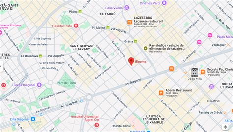 Mapa de las ubicaciones de Bloome by Sasha en Barcelona