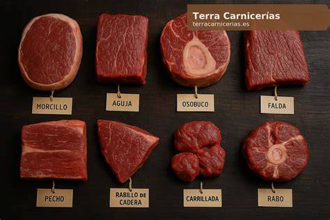 Corte de ternera gallega mostrando su color rosáceo y grasa infiltrada