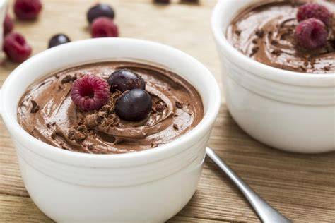 Mousse de chocolate con frutas