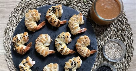 Langostinos envueltos en hojaldre