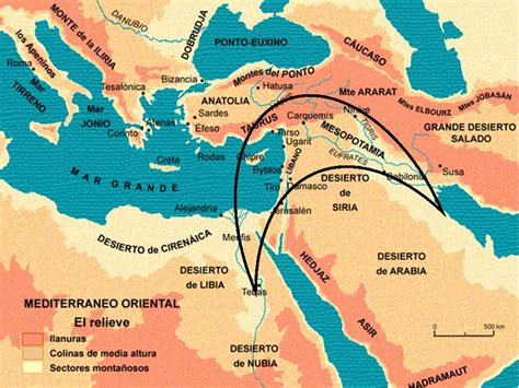 Mapa del Antiguo Cercano Oriente con referencias bíblicas