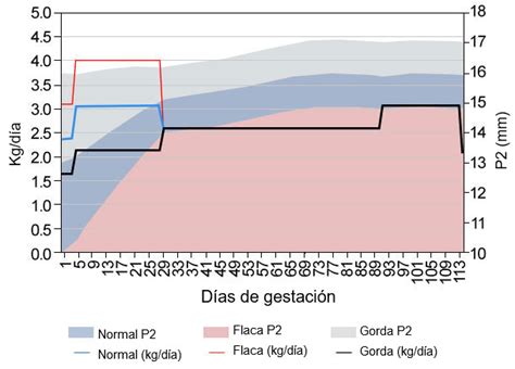 Curva de alimentación en gestación y transición