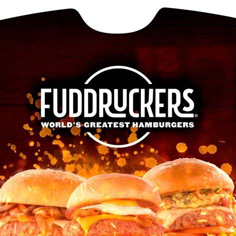 Infografía comparando los diferentes tamaños de hamburguesas Fuddruckers
