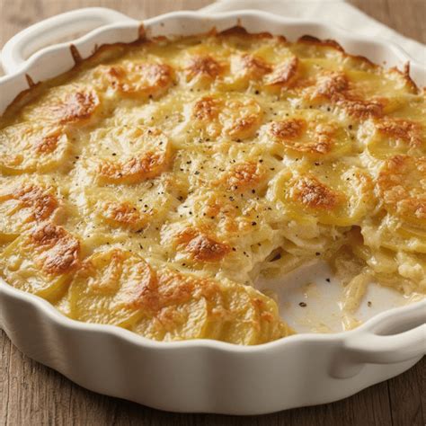 Capas de gratinado de repollo y patatas en una fuente de horno antes de gratinar