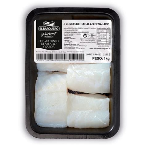 Lomos de bacalao desalados y limpios