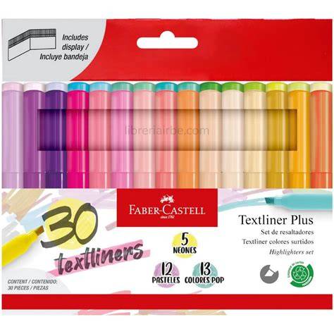 Variedad de colores de rotuladores Faber-Castell Textliner