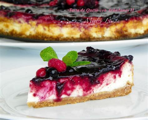 Tarta de queso con arándanos