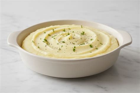 tazón de puré de patatas cremoso recién hecho