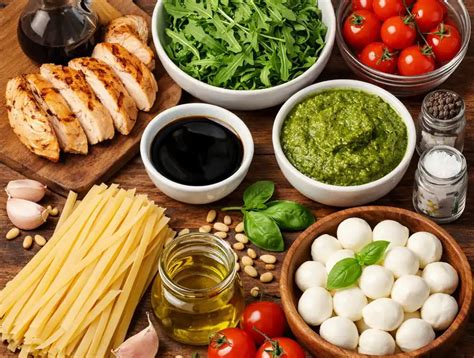 Ingredientes básicos de la cocina mediterránea: tomate, hierbas, pollo
