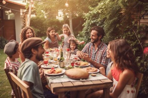 Familia y amigos reunidos alrededor de un asado