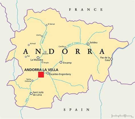 Mapa de Andorra y España