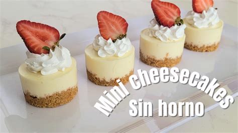 Variedad de cheesecakes sin horno en porciones individuales