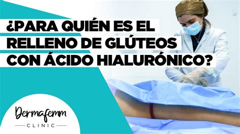 Infografía mostrando la aplicación de ácido hialurónico en glúteos