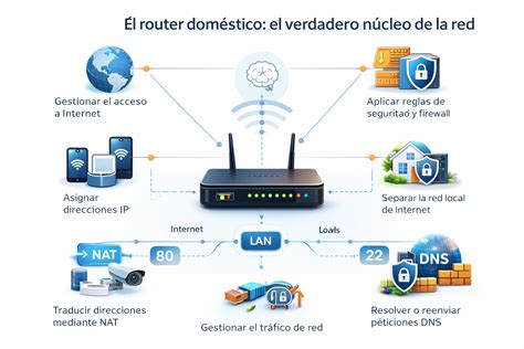 Esquema de funcionamiento básico de NAT en una red doméstica