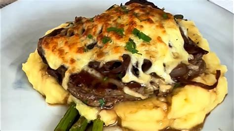 Lomo gratinado en bandeja refractaria