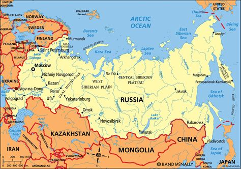 Mapa de Rusia y Europa del Este