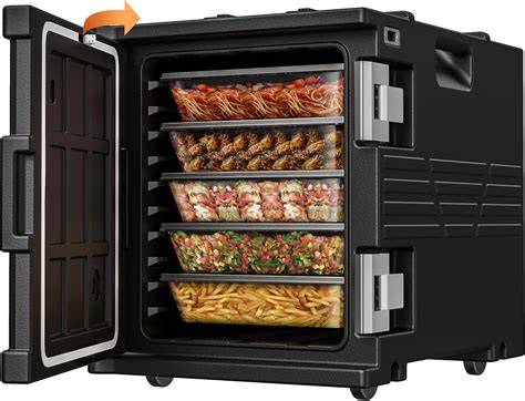 Transportador de bandejas de comida no eléctrico con ruedas