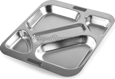 Bandeja de autoservicio de acero inoxidable con compartimentos