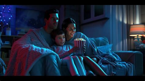 Palomitas de maíz junto a una manta y una película