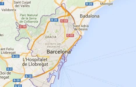 Mapa de España con Barcelona destacada