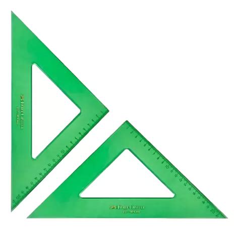 Escuadra Faber-Castell verde translúcida