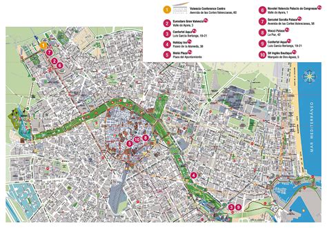 Mapa de Valencia destacando zonas de discotecas históricas