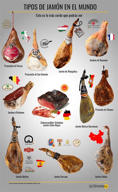 Diferentes tipos de jamones y paletas