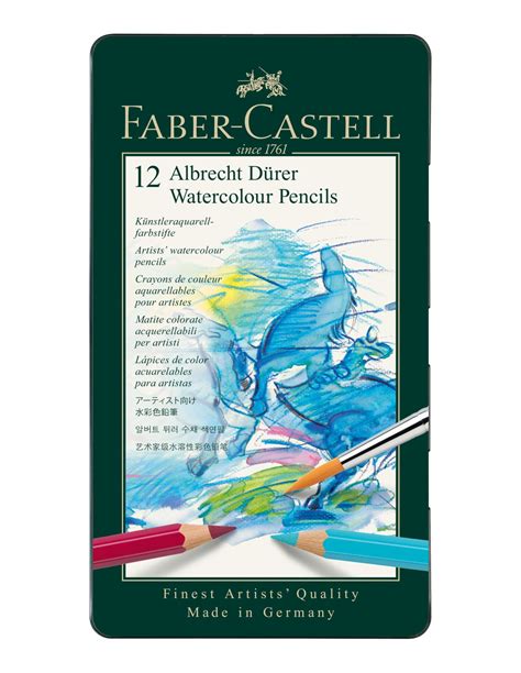 Caja de lápices acuarelables Faber-Castell con 12 unidades y un pincel