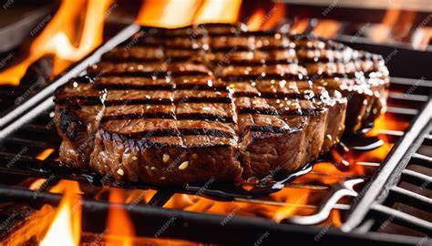 Carne a la parrilla con marcas de quadriller