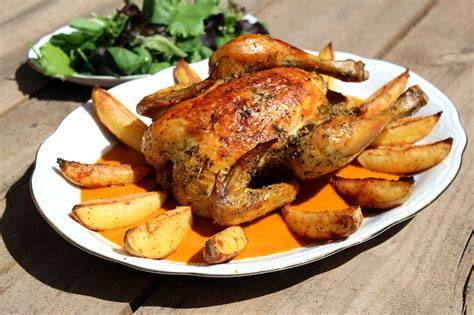Plato de pollo asado con patatas en Asador de Pollos José Luis