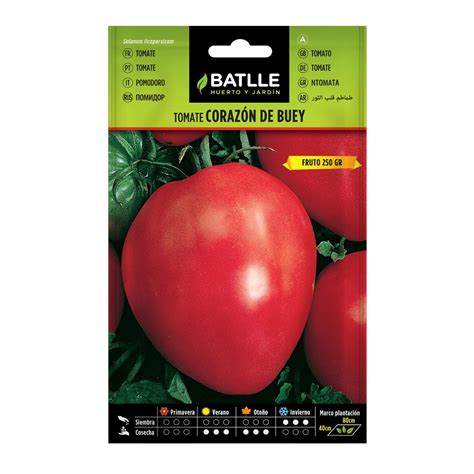Semillas de tomate Corazón de Buey envasadas