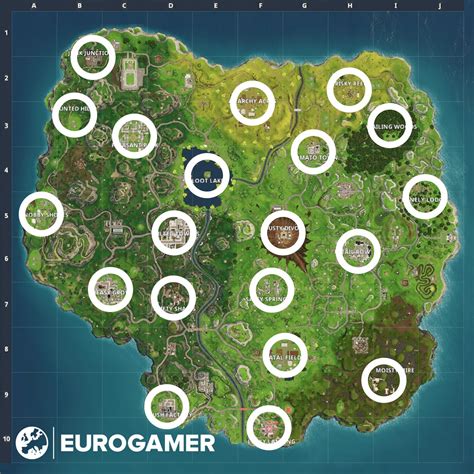 Mapa de ubicaciones de parrillas en Fortnite