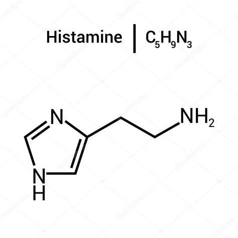 Molécula de histamina y su estructura química