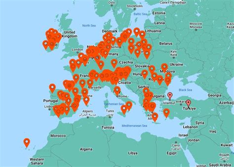 Mapa de proveedores nacionales para Kebab Mediterránea