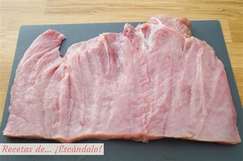 Lomo de cerdo abierto para rellenar