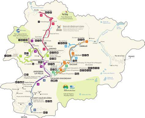 Mapa de campings y áreas para autocaravanas en Andorra