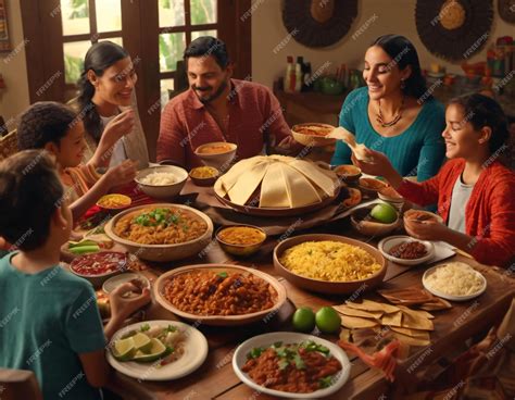 Familia reunida alrededor de una mesa disfrutando de un puchero navideño