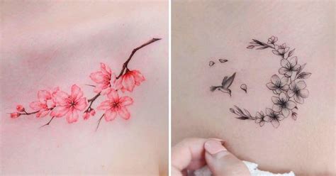 Diseño de tatuaje de Sakura para las costillas