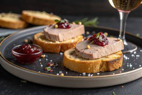 Plato de foie gras con pan rústico