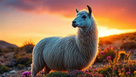 Llama en su hábitat natural en los Andes