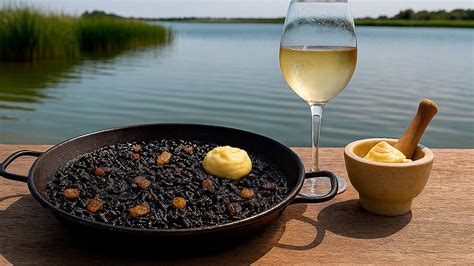 Ingredientes frescos para arroz negro