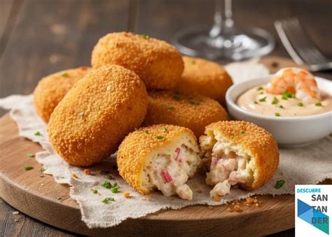 Plato de croquetas de marisco y puerro