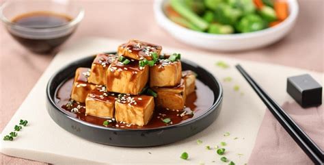Plato de tofu en salsa teriyaki