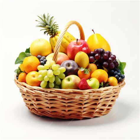 Cesta de frutas frescas en una oficina