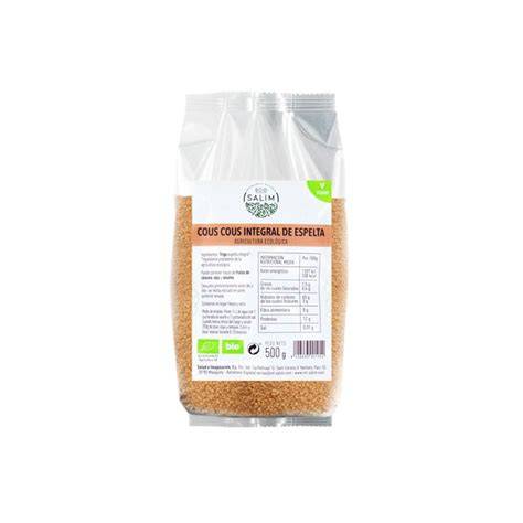 Tabla nutricional aproximada del cuscús integral de espelta