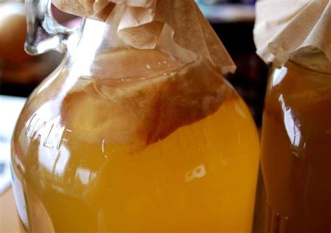 Scoby de kombucha en un recipiente de cristal